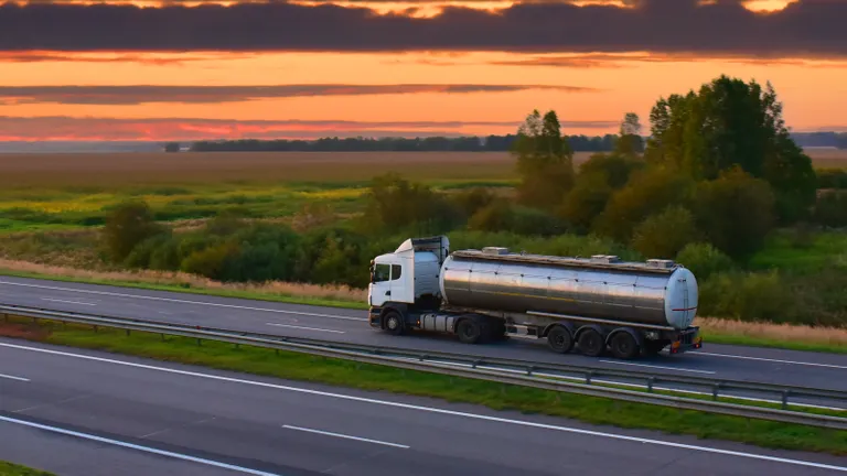 Tank truck on highway