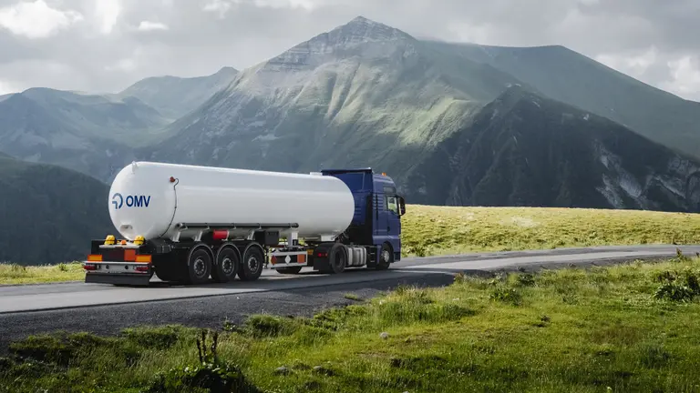 Truck and blue hills